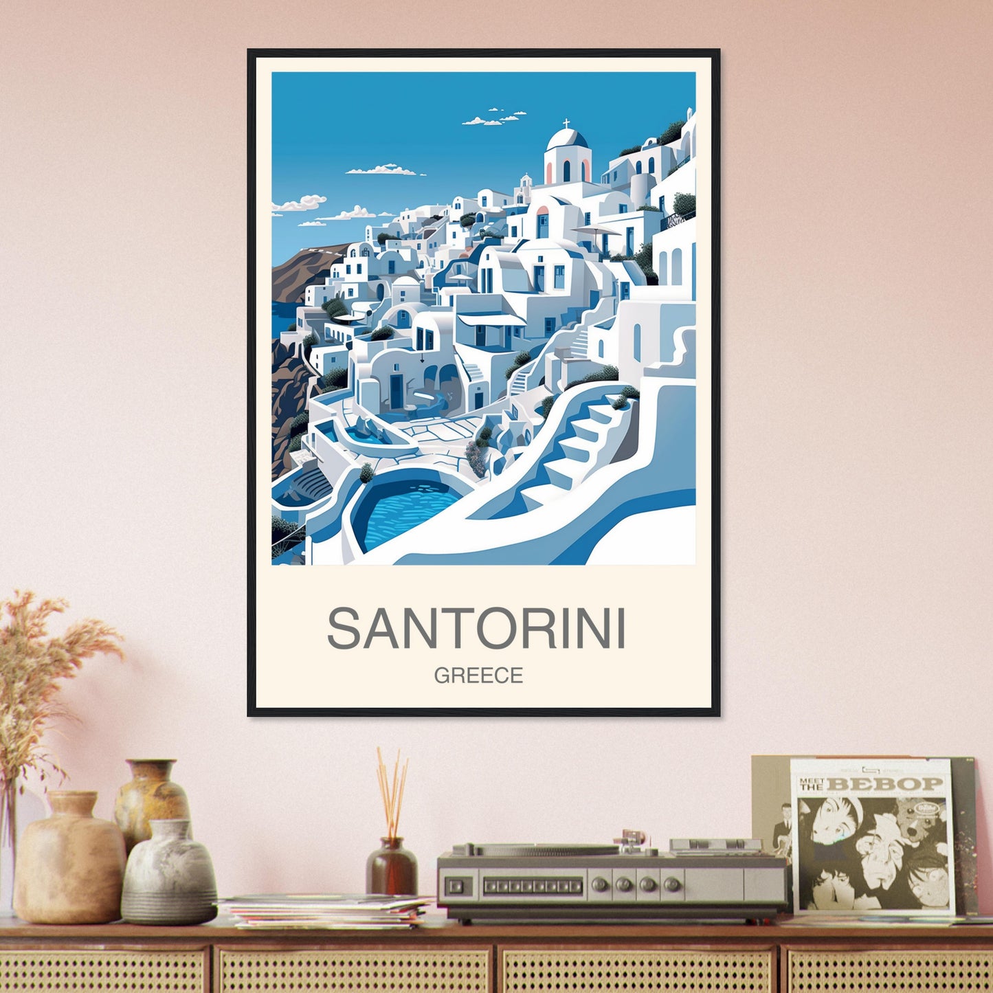 Santorini Travel Print